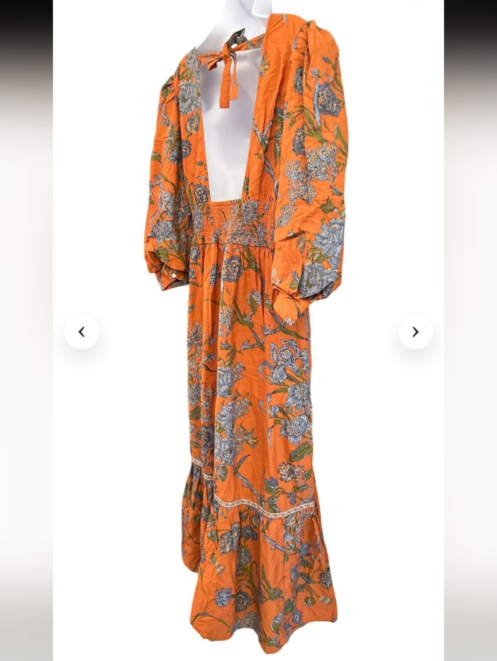 100% Cotton House of Harlow 1960 Wanda Orange Midi Dress By Nicole Ritchie - Picture 7 of 11